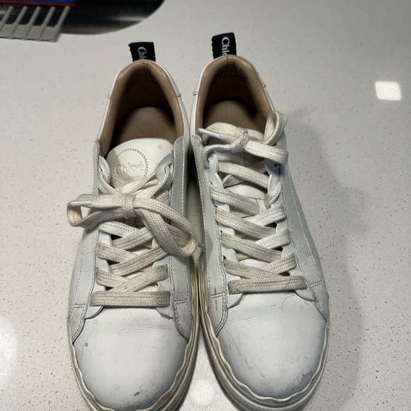 CHLOE Lauren scalloped leather sneakers size 41 - Picture 4 of 6